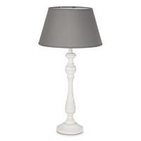 Home sweet home tafellamp Step 49 cm wit rond met lampenkap Largo - grijs