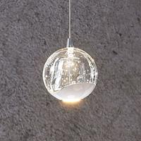 Lucande LED-Pendellampe Hayley mit Glaskugel, 1-fl., chrom