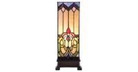 LumiLamp Tafellamp Tiffany 17*17*44 cm E27/max 1*40W Meerkleurig Glas / Polyresin 5LL-5907