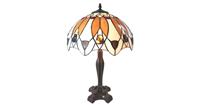 LumiLamp Tafellamp Tiffany Ø 41*57 cm E27/max 2*60W Meerkleurig Polyresin / glas Art Deco 5LL-6069