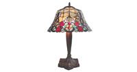 LumiLamp Tafellamp Tiffany Ø 42*58 cm E27/max 2*60W Meerkleurig Polyresin / glas bloemen 5LL-6072