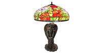 LumiLamp Tafellamp Tiffany Ø 57*83 cm E27/max 3*60W Meerkleurig Polyresin / glas roos 5LL-6060