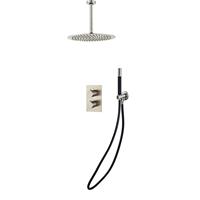 Boss & Wessing Inbouw Regendouche Set  Exclusive Pro 30 cm Plafonduitloop Staaf Handdouche