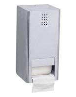proox One dubbele toiletrolhouder met klep verticaal RVS