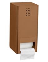 proox One dubbele toiletrolhouder met klep verticaal koper