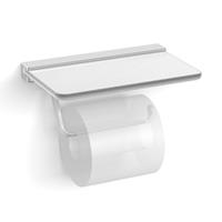 Beaux - Ulis Toilettenpapierhalter ohne Klappe mit Glasablage - Chrom