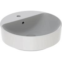 Keramag VariForm Aufsatzwaschtisch rund, 450mm, mit Hahnloch, mit Überlauf, Farbe: Weiß - 500.769.01.2