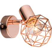 Globo lighting Wandlamp koper 'Xara' 1 spot e14 fitting koper metaal modern