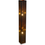 Globo Clarke Floor Lamp Energy Efficiency: A++ to E 40 Watt E27 Textile Black, Nickel Matt, Gold Leaf 15229S2