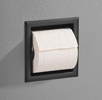 saniclear Nero inbouw toiletrol houder zonder klep mat zwart