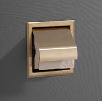 saniclear Brass inbouw toiletrol houder met klep geborsteld messing - mat goud