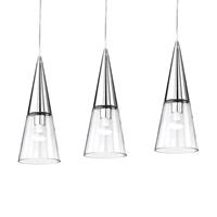 Ideallux Hanglamp Cono 3-lamps chroom/transparant