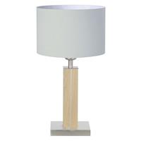 HerzBlut Dana tafellamp, eiken natuur, wit, 41cm