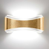 Selene LED-Wandampe Ionica aus Stahl mit Blattgolddekor