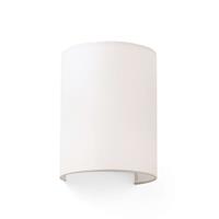 FARO BARCELONA Wandlamp Cotton, gewelfd, 20 x 15 cm, beige