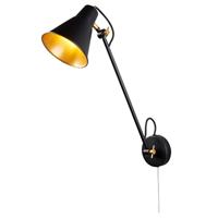 Searchlight Wandlampe 6302 aus Metall, schwarz-gold