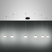 Fabas Luce Hanglamp Arabella decentraal 6-lamps, wit