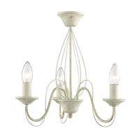 Searchlight Kronleuchter 700004, in Creme-Gold, dreiflammig