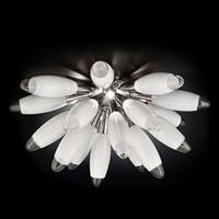 Mettallux Witte glas-plafondlamp Flo, 55 cm