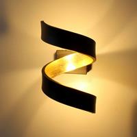 Eco-Light LED-Wandleuchte Helix, schwarz-gold, 17 cm