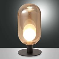 Fabas Luce LED-Tischleuchte Gubbio, ovaler Glasschirm, amber