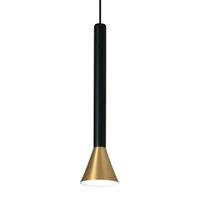 FARO BARCELONA Cilindrische LED hanglamp Danka in goud satijn
