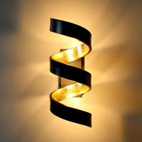 Eco-Light LED wandlamp Helix, zwart-goud, 26 cm