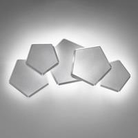 Selene LED-Wandleuchte Pleiadi in Silber, fünfflammig