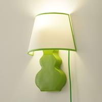 Eurokeramic Keramiek-wandlamp A187 met stoffen kap, groen