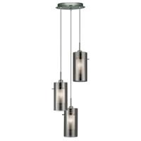 Searchlight Hanglamp Duo 2 rookglas/chroom rond 3-lamps