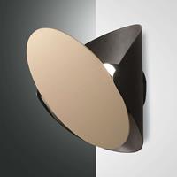 Fabas Luce LED-Wandleuchte Shield, dimmbar, schwarz-gold