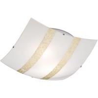 BES LED LED Plafondlamp - Plafondverlichting - Trion Niki - E27 Fitting - 2-lichts - Vierkant - Mat Goud - Glas