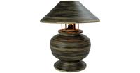 Fine Asianliving Bamboo Table Lamp Spiral Handmade Black 37x37x40cm