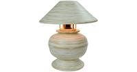 Fine Asianliving Bamboo Table Lamp Spiral Handmade White 37x37x40cm