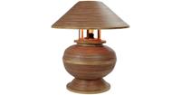 Fine Asianliving Bamboo Table Lamp Spiral Handmade Brown 37x37x40cm