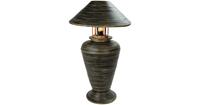 Fine Asianliving Bamboo Table Lamp Spiral Handmade Black 40x40x65cm