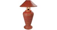 Fine Asianliving Bamboo Table Lamp Spiral Handmade Red 40x40x65cm