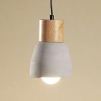 Lindby Betonnen hanglamp Margot met hout, één lampje