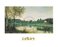 J.B.C. Corot - L'étang de ville d'Avray Kunstdruk 30x24cm