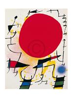 PGM Joan Miro - Le soleil rouge Kunstdruk 40x50cm
