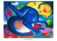 PGM Franz Marc - Zwei Katzen blau und gelb Kunstdruk 70x50cm