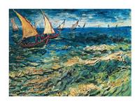 PGM Vincent Van Gogh - Seascape at Saintes-Maries Kunstdruk 80x60cm