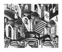 PGM M. C. Escher - Konkav und Konvexe Kunstdruk 65x55cm