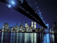 PGM Henri Silberman - Brooklyn Bridge at Night Kunstdruk 80x60cm