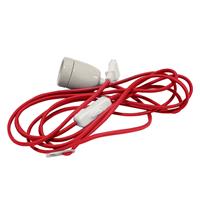 Best Season E27-fitting Glaze met kabel, rood en wit