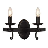 Searchlight Wandlamp Cartwheel, 2-lamps met trekschakelaar
