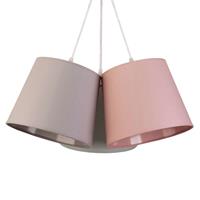 DUOLLA Hanglamp Rossa, 3-lamps, grijs/roze