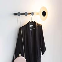Mantra LED-Wandleuchte Venus, mit Kleiderhaken, schwarz