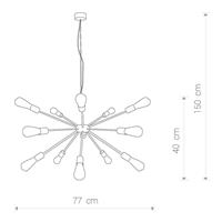 NOWODVORSKI LIGHTING Hanglamp Rod van metaal in zwart, 15-lamps