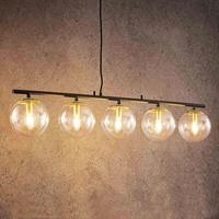 Lucande Sotiana hanglamp, glasbollen, 5-lamps